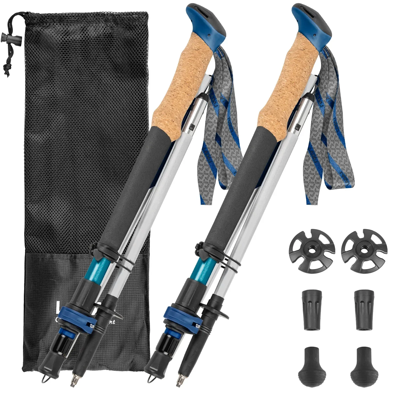 Trekking Poles, Collapsible Hiking Poles,Lightweight and Compact Walking Sticks with Adjustable (2-Pack)